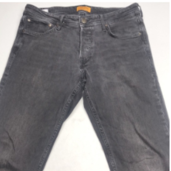 PREMIUM MENS BLACKWASH JACK & JONES GLENN SLIM STRAIGHT JEANS - Picture 6 of 13